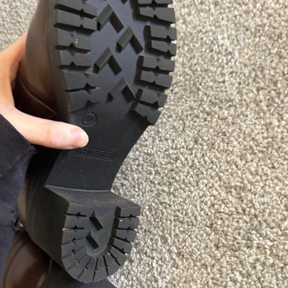 Guess Dark Brown Combat Boots with Silver Accents - Picture 5 of 5